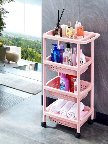 Полка ванной комнаты, туалетная многослойная универсальная колесная туалетная туалетная туалетная стойка для хранения туалета для купания