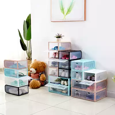 Large 6 sets of transparent storage open shoe box drawer storage box Net red dormitory for men and women storage artifact