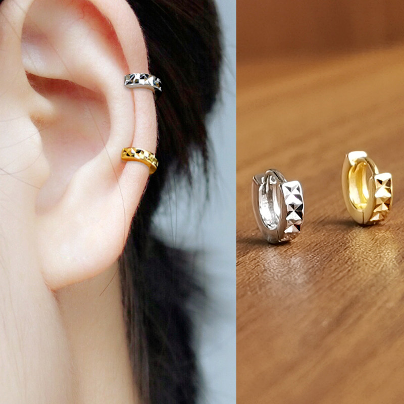 Lateral Ear Bone Earrings Woman Earrings Pure Silver Ear Pin Personality Golden Earbone Nail Small Ear Button 2022 New Tidal Earbone Ring