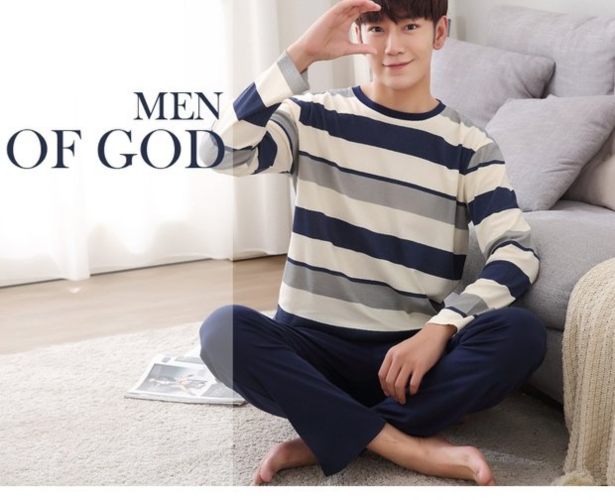 Đồ ngủ nam cho nam dài tay cotton mùa xuân và mùa thu đông những kiểu đồ bộ may đẹp