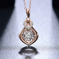 钻妍 Бриллиантовая золотая подвеска, гибкая элегантная цепочка, ожерелье, золото 750 пробы, розовое золото