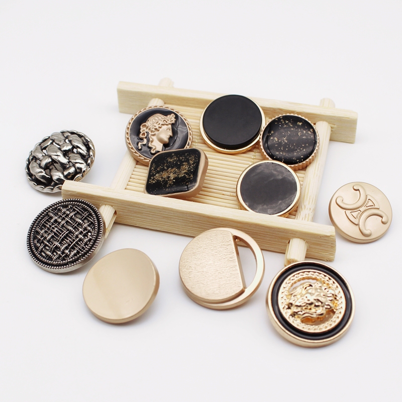 Metal Buttons, Vintage Style, Personalized Black Coat Buttons, Knitted Cardigan, Sweater, Decorative Shirt, Woolen Suit