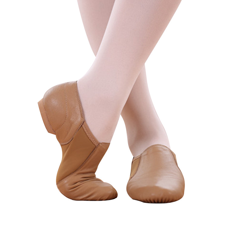 Leather dance shoes elastic cloth jazz dance shoes ladies modern dance shoes adult soft sole dance shoes