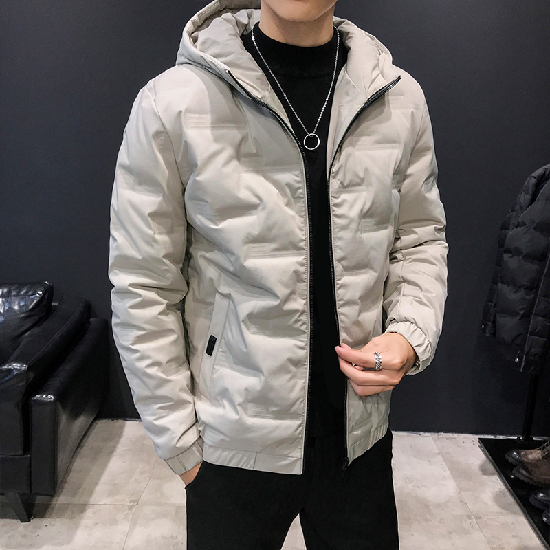 2022 winter new popular short down jacket men's duck down lightweight Korean version slim trend men's hooded jacket