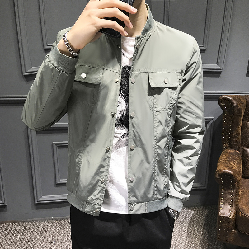 Male Spring 2022 New Fashion Short Baseball Suit Han Version Sashimi Locomotive Jacket Casual Men's Jacket