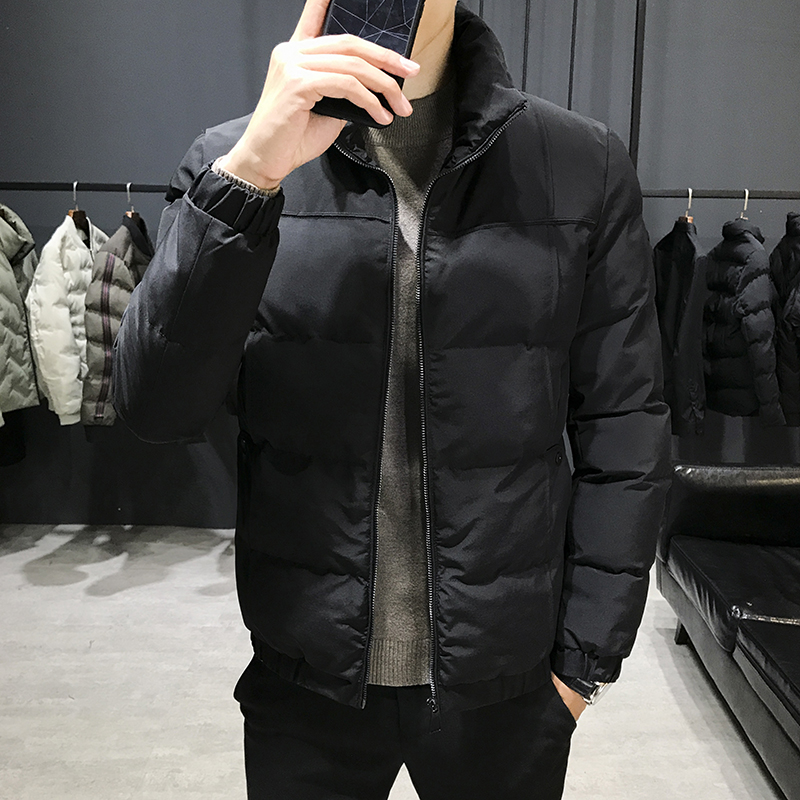 Jacket Men's Han version Tide Cards Down Cotton Clothing Men Trend Standout 2021 Winter New Thickened Short cotton clothes