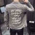 Áo khoác nam denim wash 2019 nam mới mùa xuân và mùa thu giản dị retro nam Slim letter in áo khoác nam - Áo khoác đôi đồ đôi nam nữ đẹp Áo khoác đôi