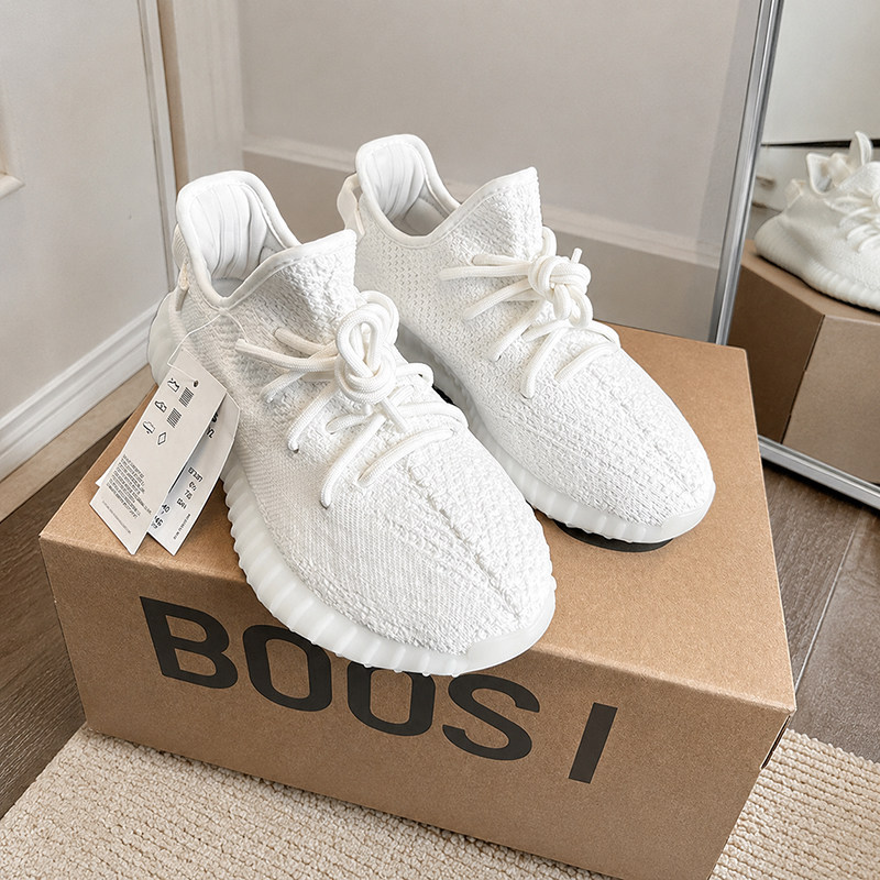Coconut Shoes 350 Pure White Ice Cream Unisex Shoes Real Popcorn Soft Sole Cushioning Breathable Casual Sports Shoes Coconut Shoes 350 Pure White Ice Cream Unisex Shoes Real Popcorn Soft Sole Cushioning Breathable Casual Sports Shoes
