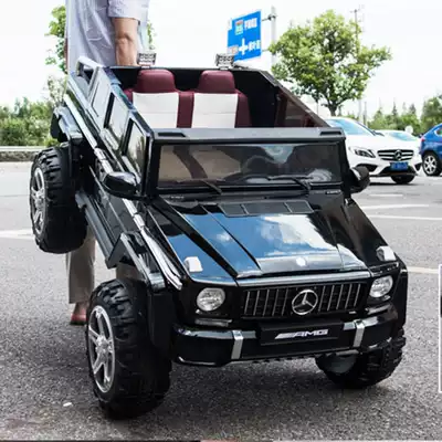 Children's electric car four-wheel car can sit on adult double seat baby child off-road remote control toy baby carriage boy