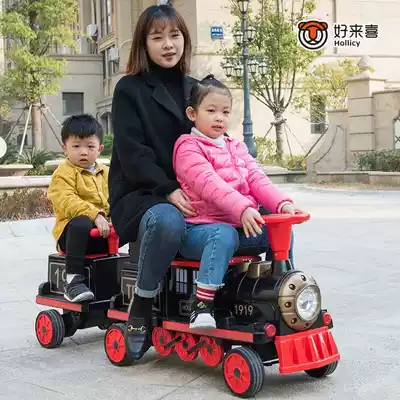Children's electric small train can sit on the parent-child car four-wheeled male and female baby car Children double large toy car