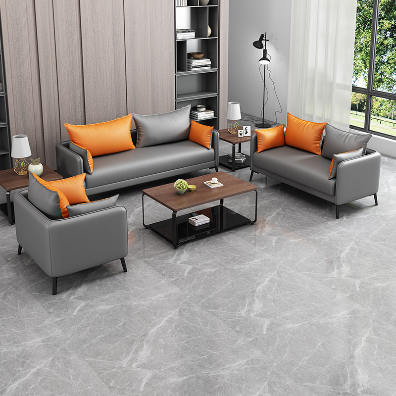 Office Sofa Tea Table Combo Suit Trio guests area Business reception room Fashion office Brief Hyundai-Taobao