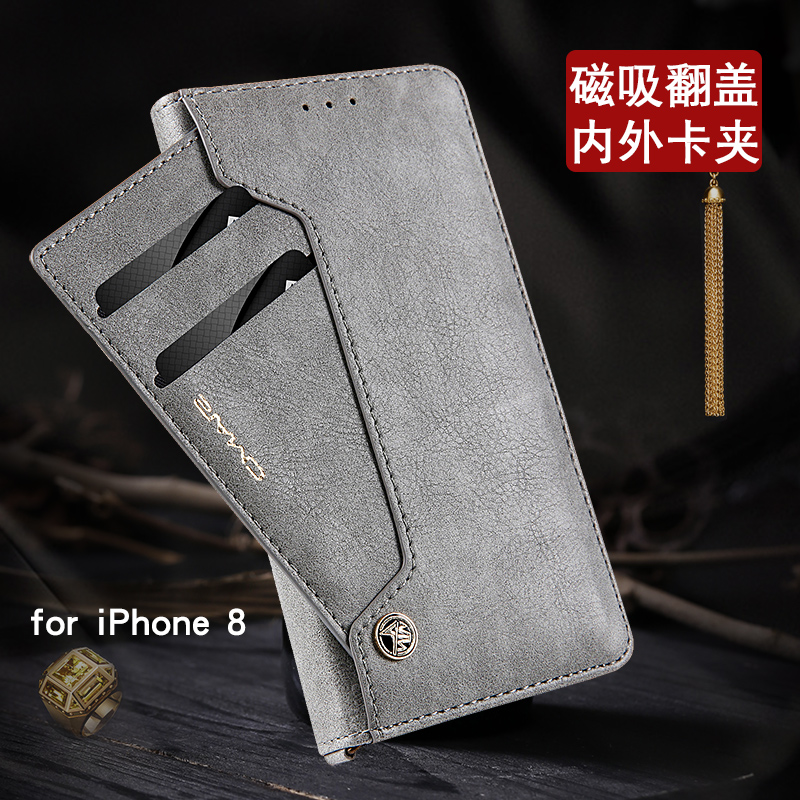 Suitable for Apple 14promax xsmax xr 7 8plus iphone11 12 13 flip phone case leather case