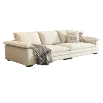 Pashaman fabric sofa cream style small apartment living room three-seater straight row ultra-wide seat deep cat scratching cloth sofa