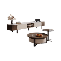 Pashaman coffee table TV cabinet combination 2024 new modern simple small apartment living room rotatable round coffee table