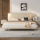 Pashaman French cream style double bed modern protein simple leather bed tofu block master bedroom 1.8m bed