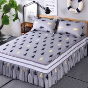 Váy cotton trải giường đơn mảnh với dây cao su tấm chống trượt xù 2 m đôi đơn 1,2 m 1,51,8 m