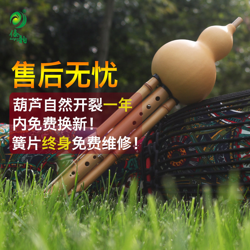 Yunnan Dai Yunnan Jinzhu Zoo Ten-hole Hulu Ten-fingers drop b-adjust c-tuning Wide Voice Area Adult Professional Play Type