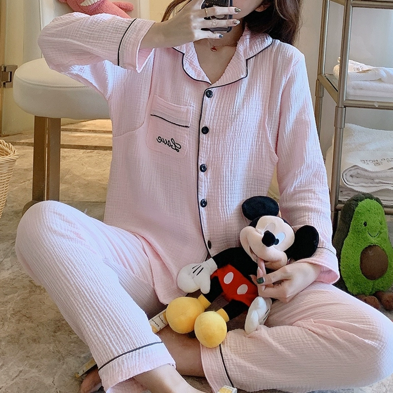 Bộ đồ ngủ dành cho bà bầu của phụ nữ mùa hè cotton dài tay phần dài có thể sau khi sinh tháng 6 quần áo trẻ em 7 mùa xuân 8 bộ đồ sản phụ dịch vụ tại nhà - Giải trí mặc / Mum mặc