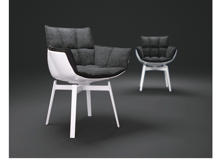 Стул design.m家具 husk armchair玻璃钢稻壳扶手椅金属烤漆个性休闲椅