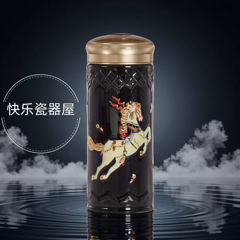 Qiantangxuan Royal Tianma Living Porcelain Cup Double-Layer High-End Portable Cup