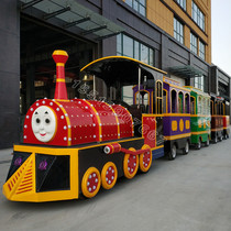 Retro trackless sightseeing train electric smoking manned outdoor Park Square shopping mall scenic area childrens train