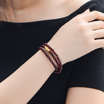 Garnet hand string three circles Pixiu gold bracelet female spar multi-circle full gold Pixiu lucky luck hand jewelry