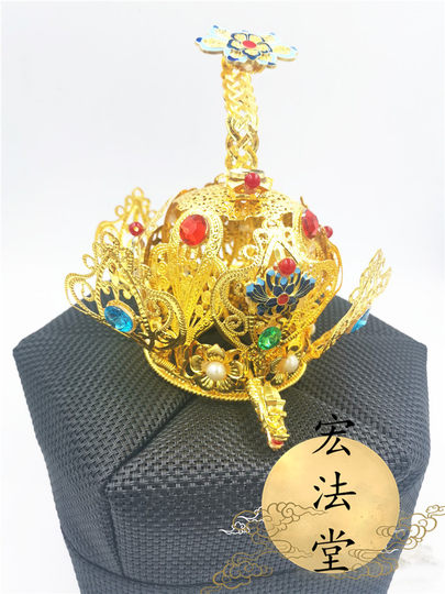 Taoist Supplies Taoist Hat Hexagonal Hat Lotus Crown Braided Hexagonal Hat Lotus Crown Taoist Instrument