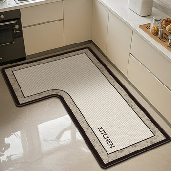 Kitchen floor mats 2026 new waterproof, oil-proof and anti-slip special floor mats, water-absorbent and dirt-resistant, wipeable and wash-free carpets, l-shaped