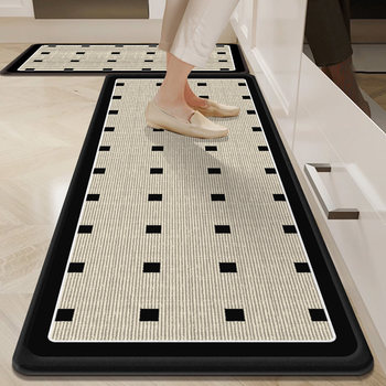 Kitchen floor mat anti-slip, oil-proof, wipeable and wash-free carpet