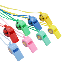 Childrens colorful whistle plastic whistle cheering survival referee game World Cup football whistle with lanyard