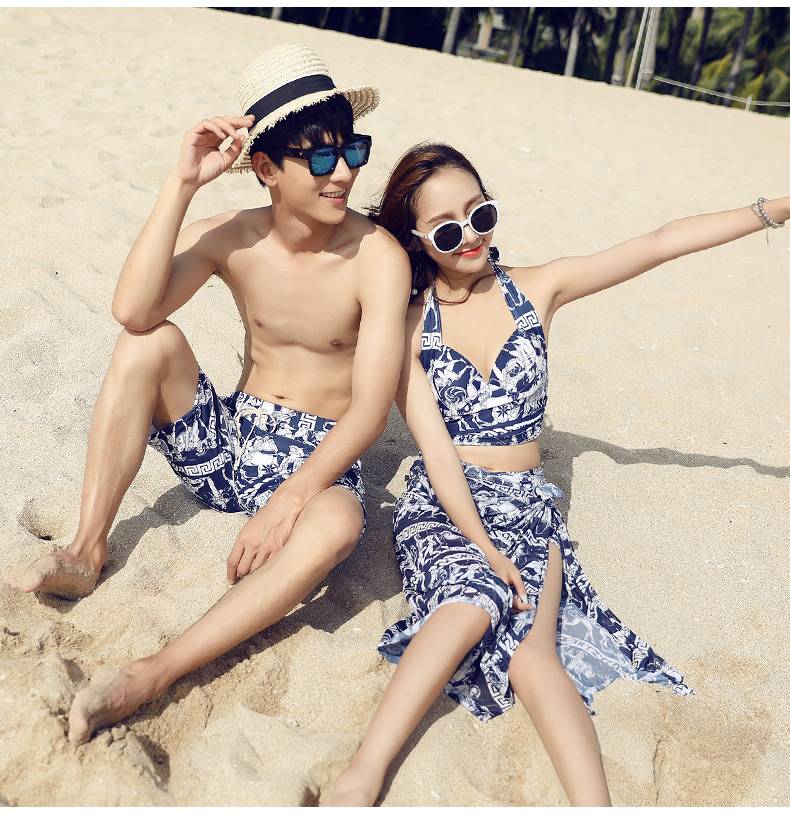 Cặp đôi đồ bơi cặp đôi phù hợp với bikini kỳ nghỉ bên bờ biển - Vài đồ bơi 	đồ đôi đi biển cho mẹ và bé trai