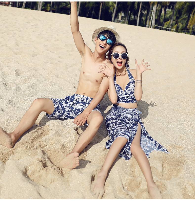Cặp đôi đồ bơi cặp đôi phù hợp với bikini kỳ nghỉ bên bờ biển - Vài đồ bơi 	đồ đôi đi biển cho mẹ và bé trai