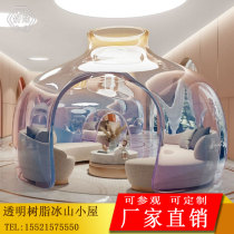 Transparent Resin Iceberg Lodge Hotel Lobby Sculptures Modern Landing Light Lavish Artwork Pendulum high-end custom-made