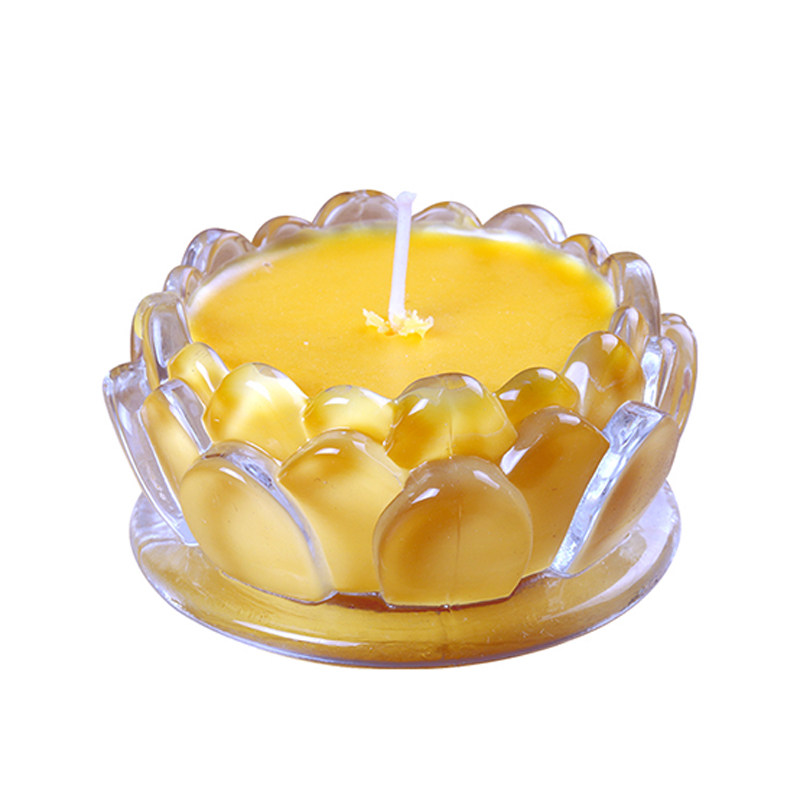 (Gift) Big Lotus Candle candle yellow * 1