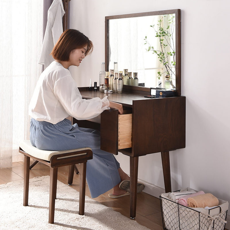 Nordic Make Up Table Bedroom Multi Function Make Up Cabinet Solid