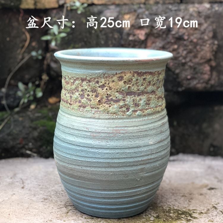 Manual coarse pottery flowerpot more meat large basin mage, zhuang zi retro POTS outside sitting room dry flower decoration flower pot