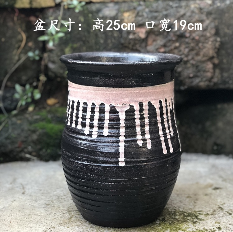 Manual coarse pottery flowerpot more meat large basin mage, zhuang zi retro POTS outside sitting room dry flower decoration flower pot