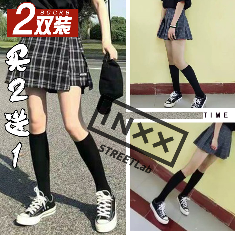 Calf Socks Black Day Socks Children Jk Long Cylinder Spring Summer High Cylinder Thin with a knee-down cylinder Sox spring and autumn