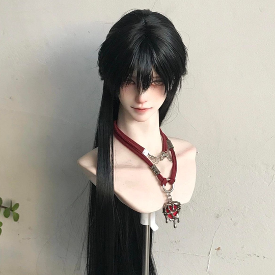 Ancient Style Hanfu Cosplay for Young Men, Chinese Style Black Long Straight Hair, Everyday Cool and Refined Look, Realistic Full Wig