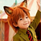 Children's baby cos Nick Fox Crazy Zootopia orange wolf tail short hair mullet head daily photo taking full headgear