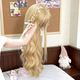 Lolita Style Long Curly Wig for Women, Sweet and Cute, Natural Big Waves, Jk Daily Wear, Off-White Full Head Wig