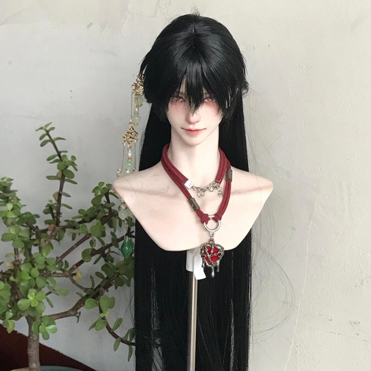 Ancient Style Hanfu Cosplay for Young Men, Chinese Style Black Long Straight Hair, Everyday Cool and Refined Look, Realistic Full Wig