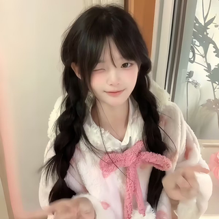 Braided Wig for Girls, Youthful Double Braids, Japanese Style, Age-Reducing, Realistic Long Hair, Everyday Sweet and Natural Full Head Wig Style