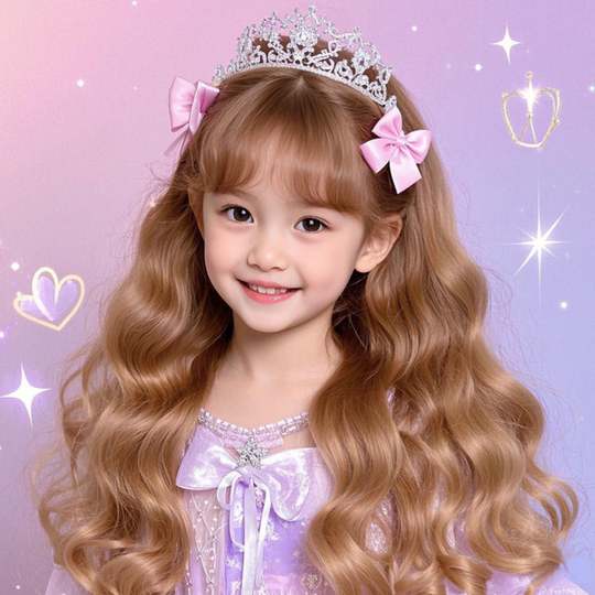 Children's Day Cos Barbie Party Princess Sweet Natural Long Curly Hair Daily Performance Photo Full Headgear Style