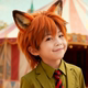 Children's baby cos Nick Fox Crazy Zootopia orange wolf tail short hair mullet head daily photo taking full headgear
