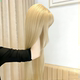 Lolita Sweet and Natural Korean-Style Platinum Wig Long Straight Hair Fashionable Fluffy Realistic Daily Age-Reducing Full Wig