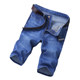 Stretch summer thin denim shorts men's three-quarter breeches casual five-quarter pants men's loose straight pants trendy