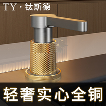 Gun Grey Solid Full Copper Kitchen Wash Vegetable Basin Wash & Clean Precision Press Taker Sink Soap Liquid extension tube press