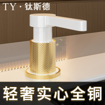 White Solid Full Copper Kitchen Wash Basin Wash & Clean Precision Press Taker Sink Soap Liquid lengthened pressing machine Extension tube