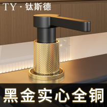Black Gold Color Solid Full Copper Kitchen Wash Basin Wash & Clean Precision Press Taker Sink Soap Liquid extension tube press
